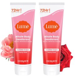 Lume Whole Body Deodorant - Invisible Cream Tube - 72 Hour Odor Control - Aluminum Free.