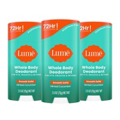 Lume Whole Body Deodorant - Smooth Solid Stick - 72 Hour Odor Control - Aluminum Free.