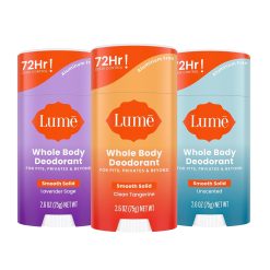 Lume Whole Body Deodorant - Smooth Solid Stick - 72 Hour Odor Control - Aluminum Free.