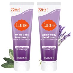 Lume Whole Body Deodorant - Invisible Cream Tube - 72 Hour Odor Control - Aluminum Free.